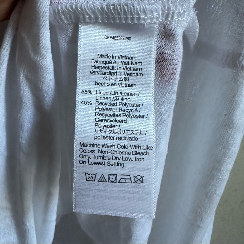 77- nwot madewell nr357 Linen-Blend Crewneck Oversized Tee sz l - Picture 7 of 7